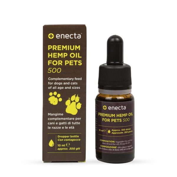 Aceite Cáñamo mascotas · PREMIUM HEMP OIL for pets 500 (500 mg) Formato 10 ml